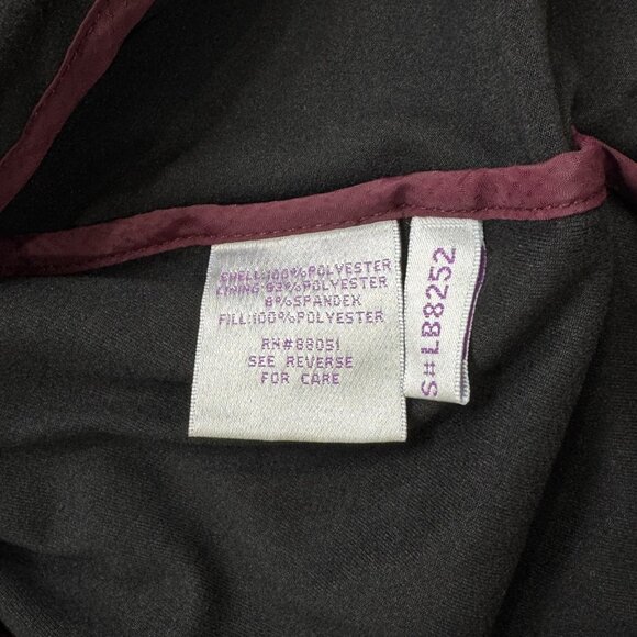 Lilac Bloom Womens Size L Burgundy Quilted Hooded Puffer Vest Full Zip Pockets - Picture 10 of 16